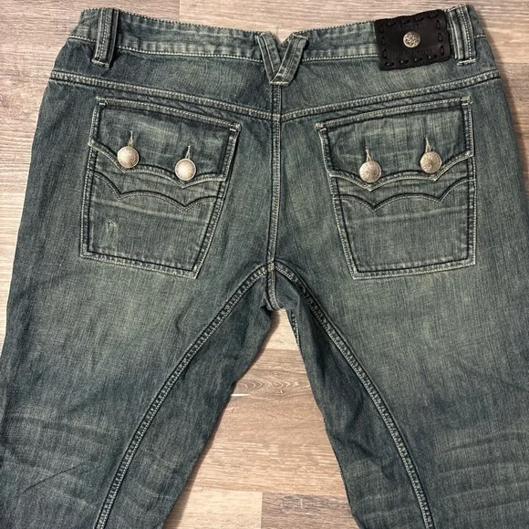 Antik Denim Jeans 38x33 Mens Blue Jeans Y2K Thrash USA Cotton Style MKK2995 - Picture 14 of 16